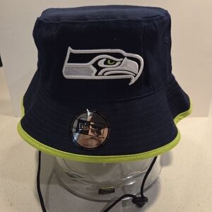 New Era Seattle Seahawks NFL Blue Bucket Hat. New